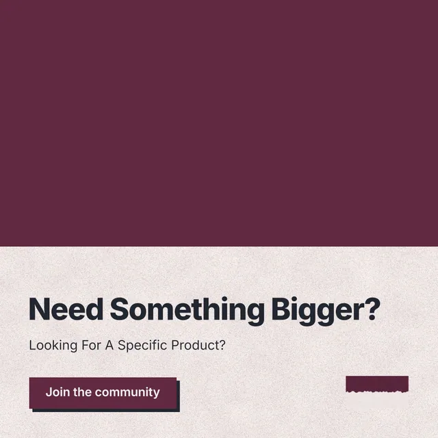Instagram post for By Teddy: "Need Something Bigger?" Paper trio style, bottom layout, light palette in red, orange.