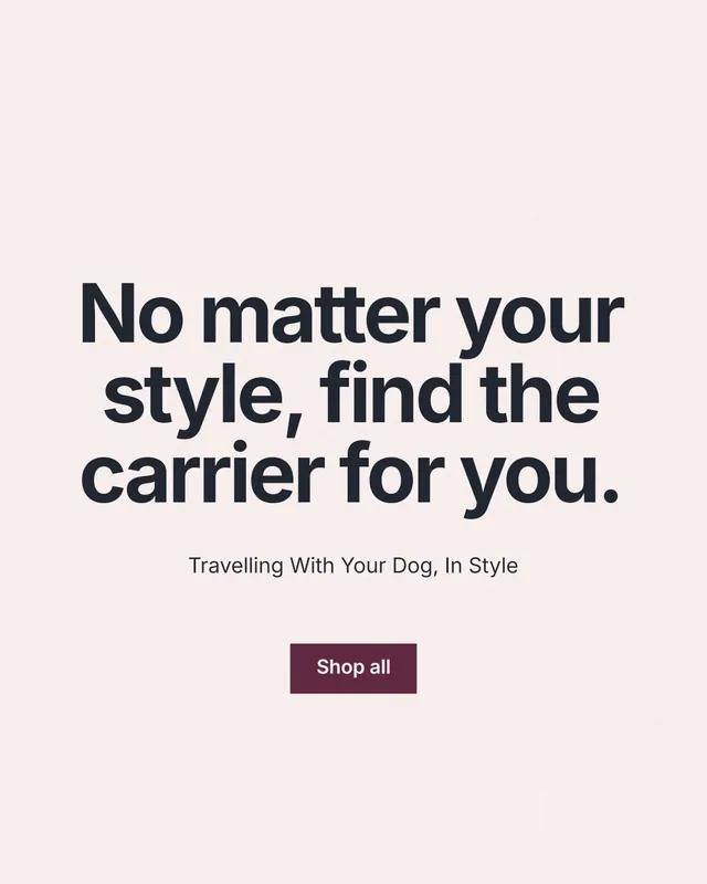 Instagram portrait post for By Teddy: "No matter your style, find the carrier for you." Swiss style, centred layout, light palette in white, grey.