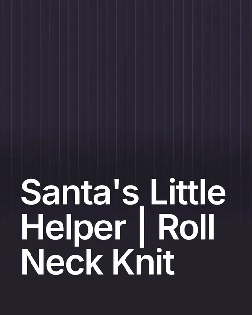 Video for By Teddy: "Santa's Little Helper | Roll Neck Knit". Shader loop, 6.0 s, dark palette.
