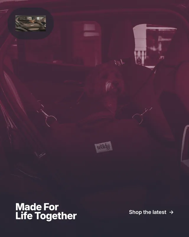 Instagram portrait post for By Teddy: "Made For Life Together". Ink sticker style, image led layout, dark palette in pink, black.
