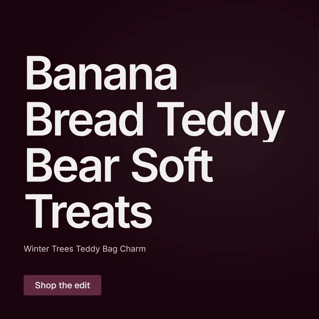 Video for By Teddy: "Banana Bread Teddy Bear Soft Treats". Doc motion loop, 8.0 s, dark palette.