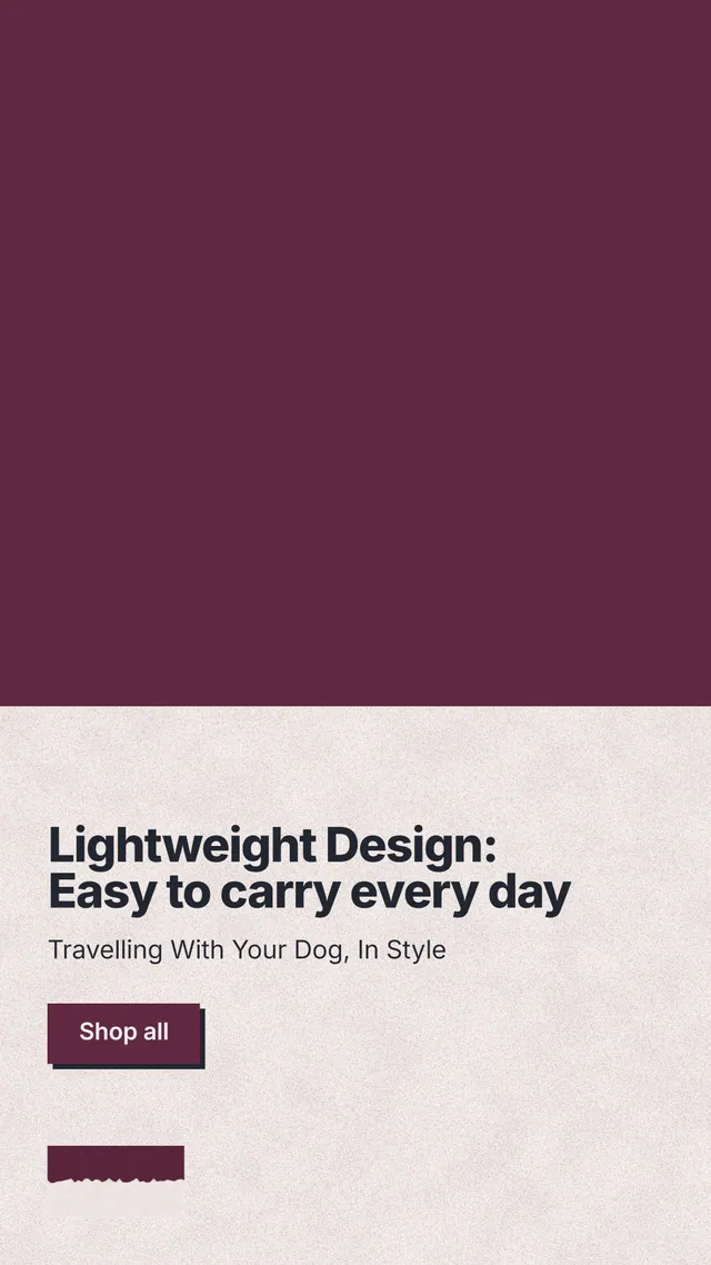 Instagram story for By Teddy: "Lightweight Design: Easy to carry every day". Paper trio style, bottom layout, light palette in red, orange.
