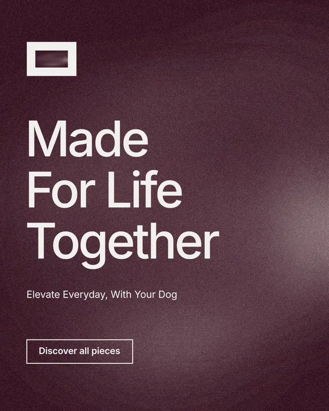Instagram portrait post for By Teddy: "Made For Life Together". Cyanotype style, announce layout, dark palette in red, grey.