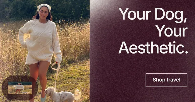 Social ad for By Teddy: "Your Dog, Your Aesthetic." Cyanotype style, right layout, dark palette in orange, red, pink.