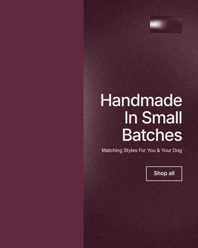 Instagram portrait post for By Teddy: "Handmade In Small Batches". Cyanotype style, right layout, dark palette in red.
