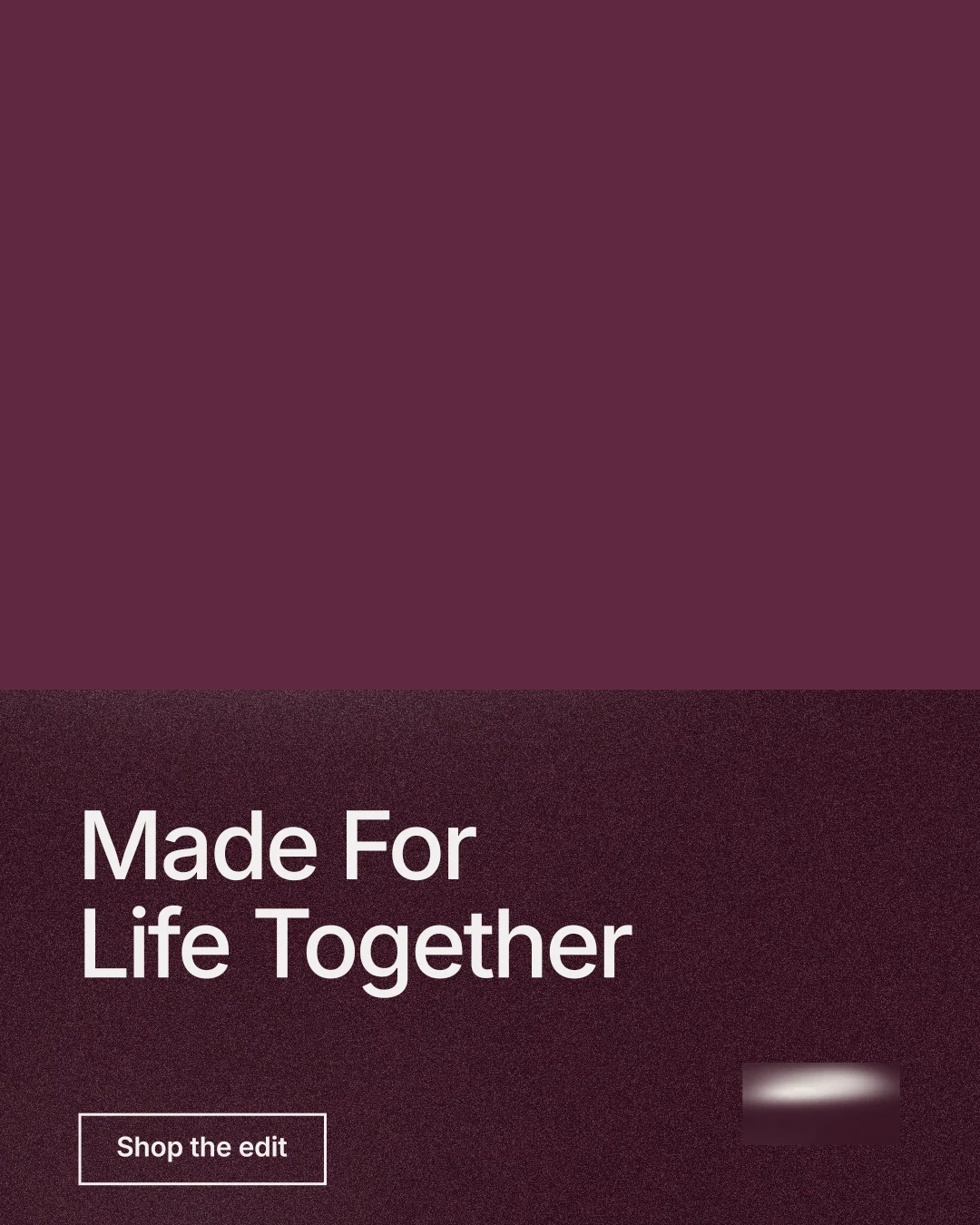 Instagram portrait post for By Teddy: "Made For Life Together". Cyanotype style, bottom layout, dark palette in red.