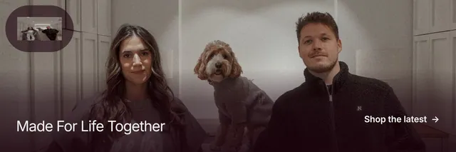 X header for By Teddy: "Made For Life Together". Film still style, image led layout, dark palette in black, grey.