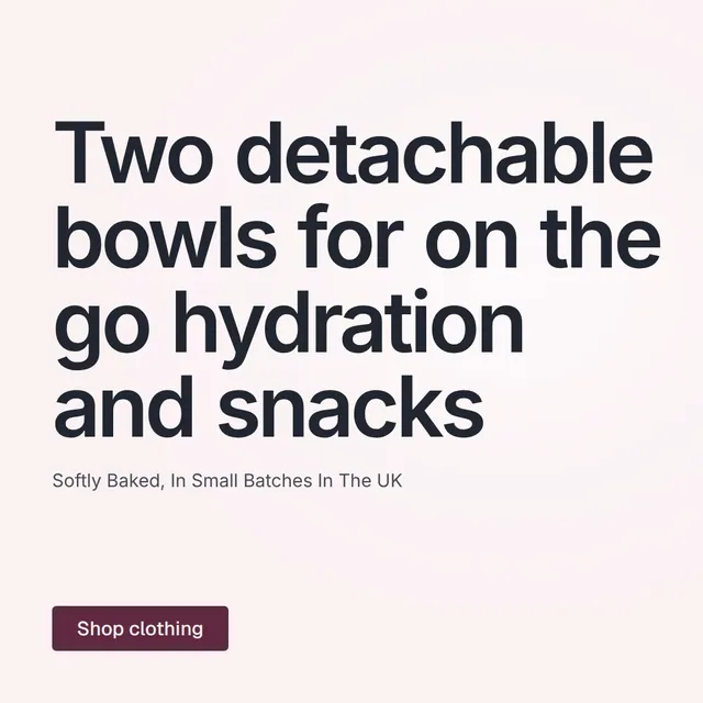Video for By Teddy: "Two detachable bowls for on the go hydration and snacks". Doc motion loop, 6.0 s, light palette.