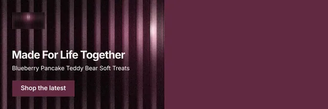 X header for By Teddy: "Made For Life Together". Swiss style, bottom layout, dark palette in red, black, pink.