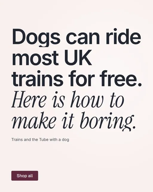 Video for By Teddy: "Dogs can ride most UK trains for free. Here is how to make it boring.". Doc motion loop, 8.0 s, light palette.