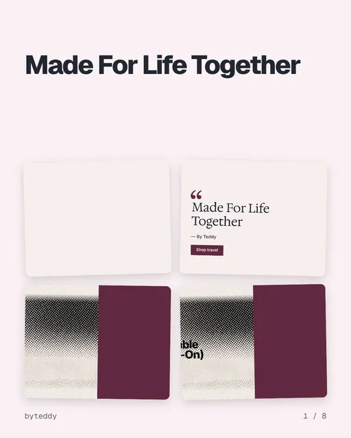 Carousel for By Teddy: "Made For Life Together". Collection carousel, 8 slides, light palette.