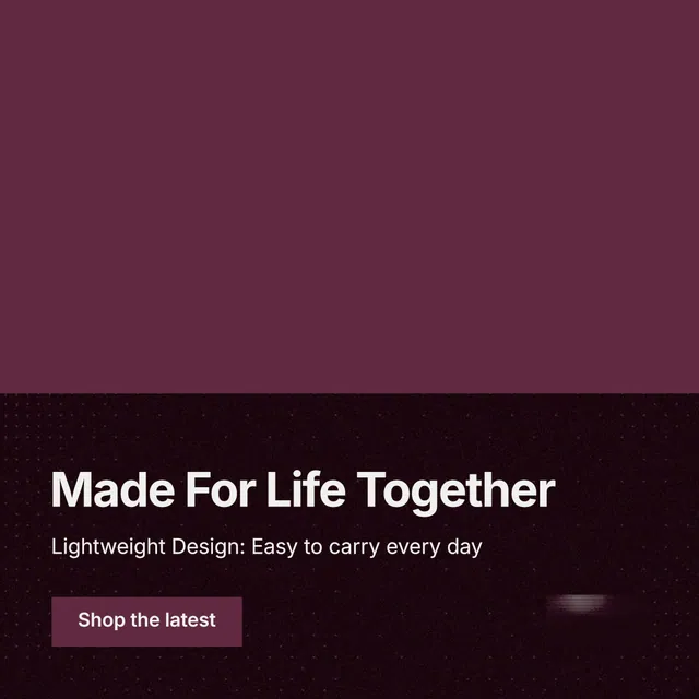 Instagram post for By Teddy: "Made For Life Together". Swiss style, bottom layout, dark palette in red, black.
