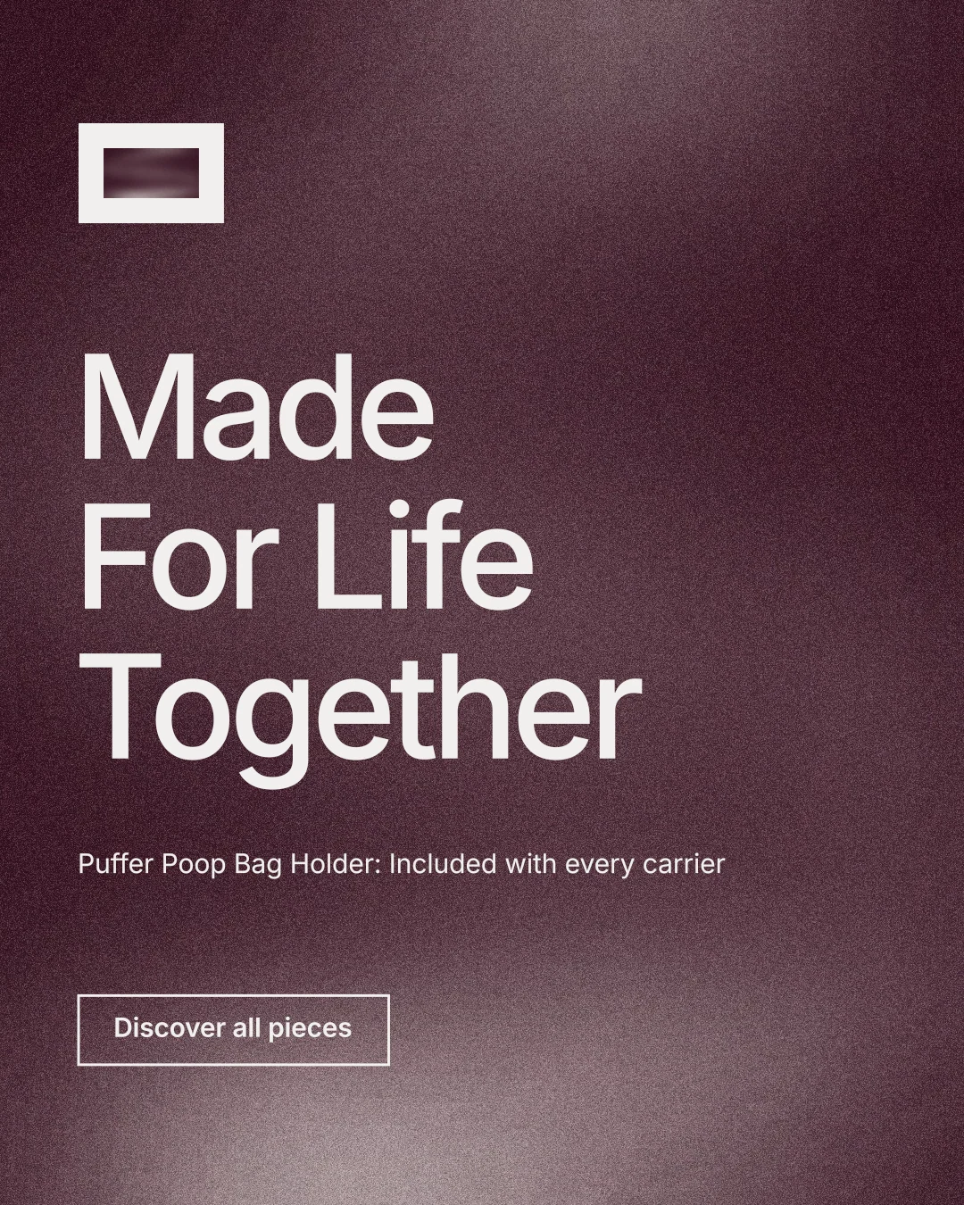 Instagram portrait post for By Teddy: "Made For Life Together". Cyanotype style, announce layout, dark palette in red, grey.