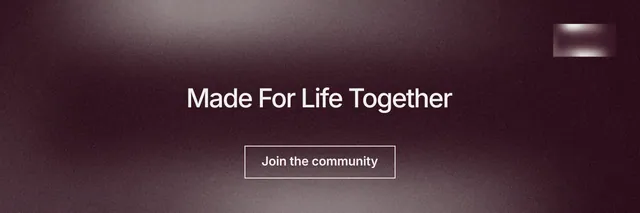 X header for By Teddy: "Made For Life Together". Cyanotype style, centred layout, dark palette in red, grey.