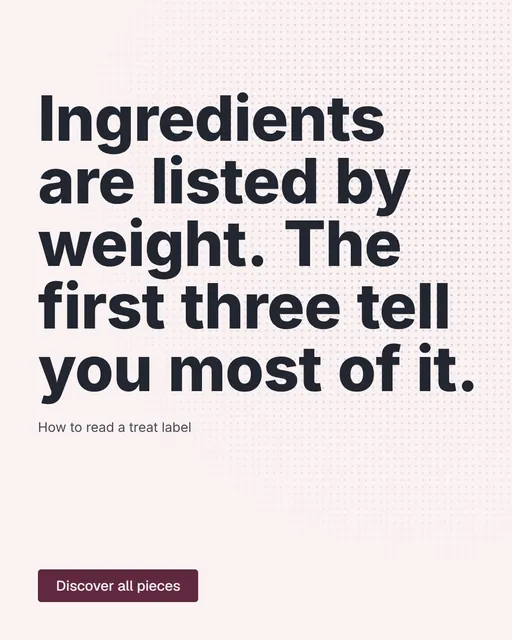 Video for By Teddy: "Ingredients are listed by weight. The first three tell you most of it.". Doc motion loop, 6.0 s, light palette.