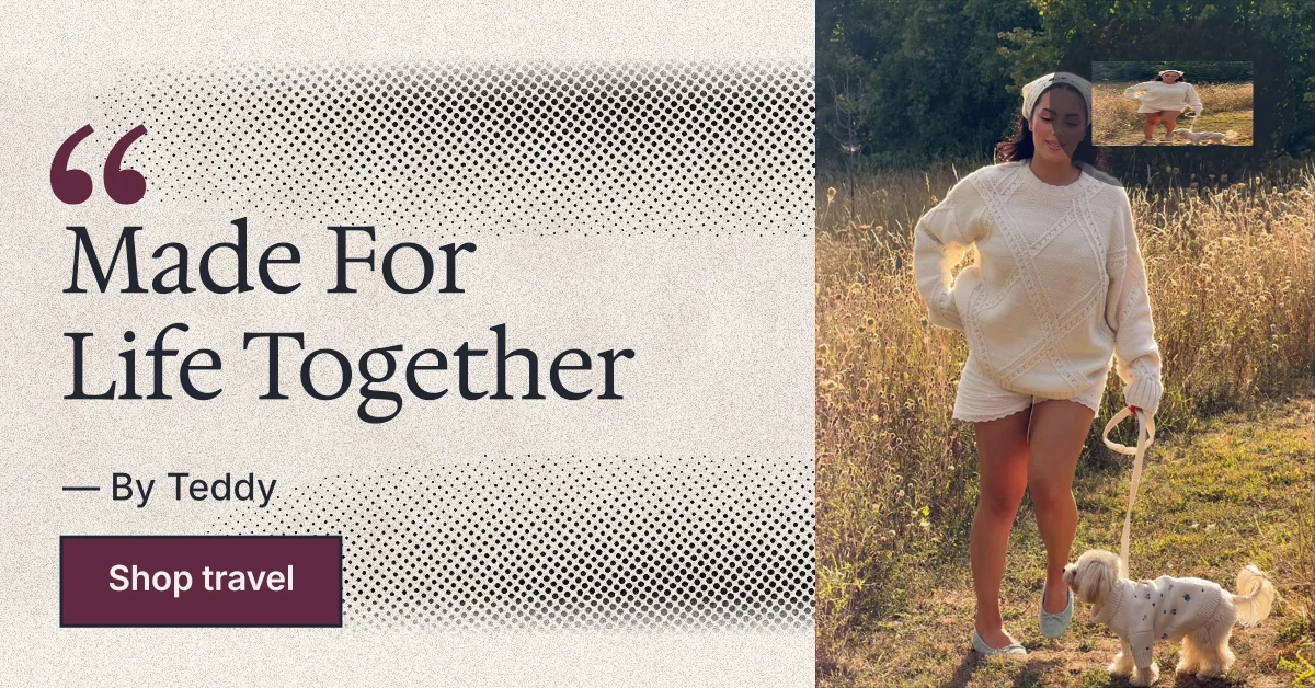 Social ad for By Teddy: "Made For Life Together". Ink sticker style, quote layout, light palette in orange, grey.