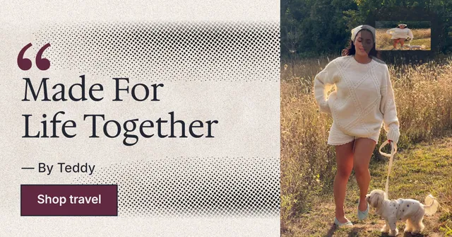 Social ad for By Teddy: "Made For Life Together". Ink sticker style, quote layout, light palette in orange, grey.