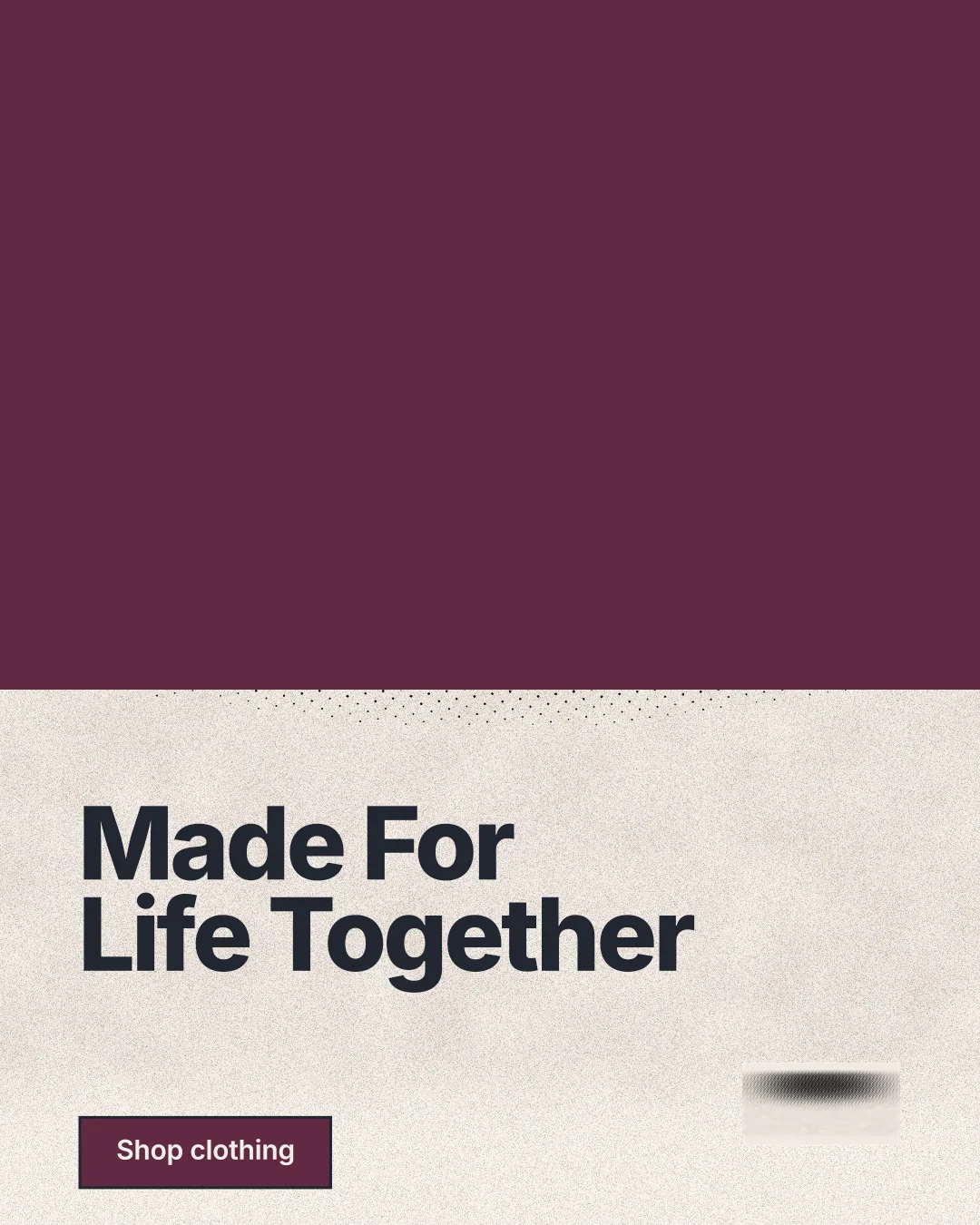Instagram portrait post for By Teddy: "Made For Life Together". Ink sticker style, bottom layout, light palette in red, orange.