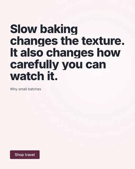 Video for By Teddy: "Slow baking changes the texture. It also changes how carefully you can watch it.". Doc motion loop, 8.0 s, light palette.