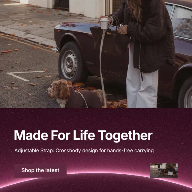 Instagram post for By Teddy: "Made For Life Together". Swiss style, bottom layout, dark palette in red, grey, pink.