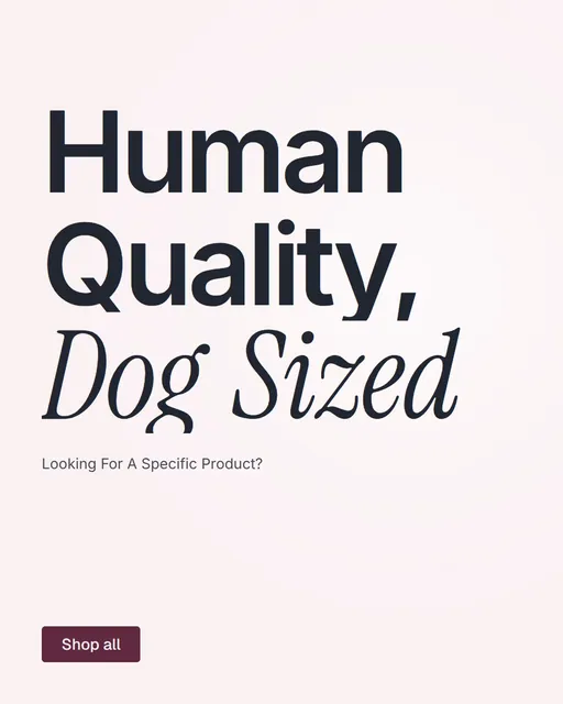 Video for By Teddy: "Human Quality, Dog Sized". Doc motion loop, 7.0 s, light palette.