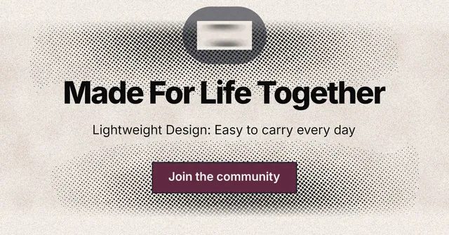 Social ad for By Teddy: "Made For Life Together". Ink sticker style, centred layout, light palette in grey, orange.