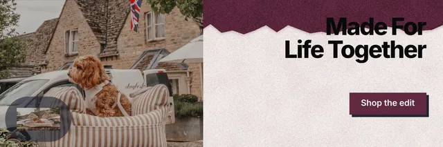 X header for By Teddy: "Made For Life Together". Paper trio style, right layout, light palette in grey, red, orange.
