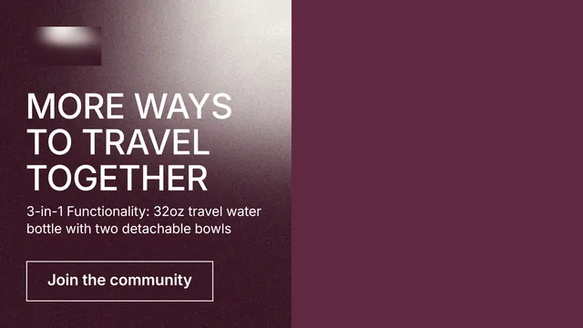 Landscape graphic for By Teddy: "MORE WAYS TO TRAVEL TOGETHER". Cyanotype style, bottom layout, dark palette in red, grey.