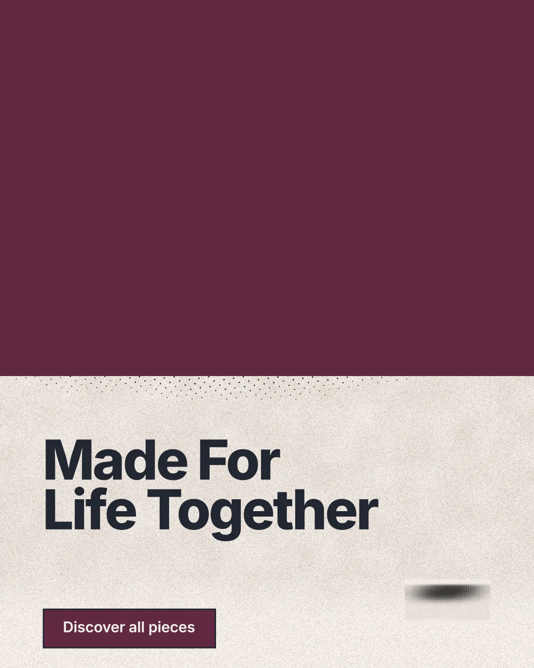 Instagram portrait post for By Teddy: "Made For Life Together". Ink sticker style, bottom layout, light palette in red, orange.
