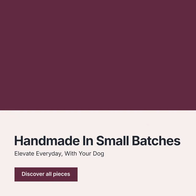 Instagram post for By Teddy: "Handmade In Small Batches". Swiss style, bottom layout, light palette in red, white.