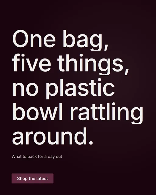Video for By Teddy: "One bag, five things, no plastic bowl rattling around.". Doc motion loop, 8.0 s, dark palette.