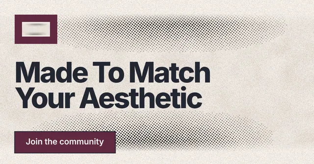 Social ad for By Teddy: "Made To Match Your Aesthetic". Ink sticker style, announce layout, light palette in orange, white, grey.