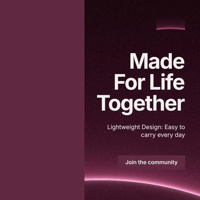 Instagram post for By Teddy: "Made For Life Together". Swiss style, right layout, dark palette in red, black, pink.