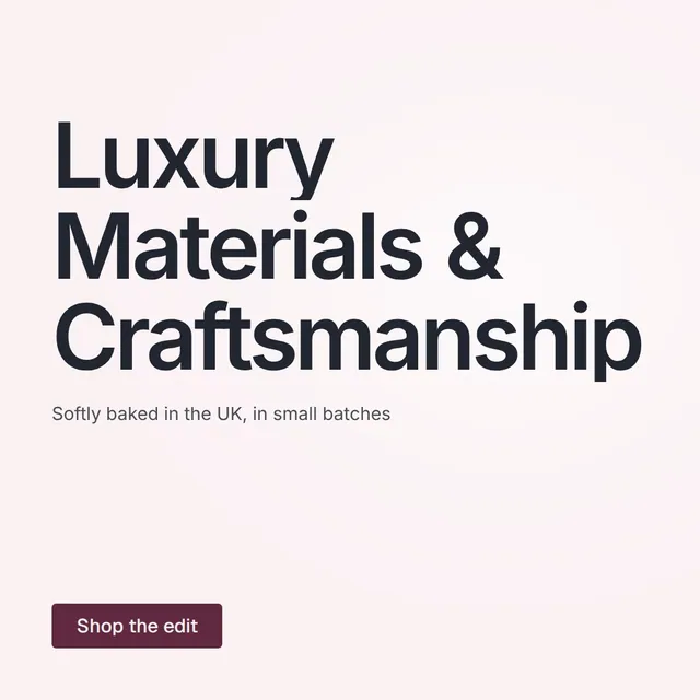 Video for By Teddy: "Luxury Materials & Craftsmanship". Doc motion loop, 8.0 s, light palette.