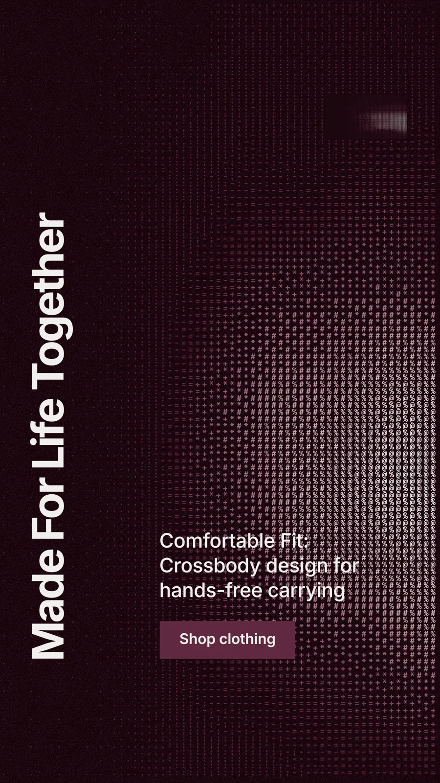 Instagram story for By Teddy: "Made For Life Together". Swiss style, vertical layout, dark palette in black, red, grey.