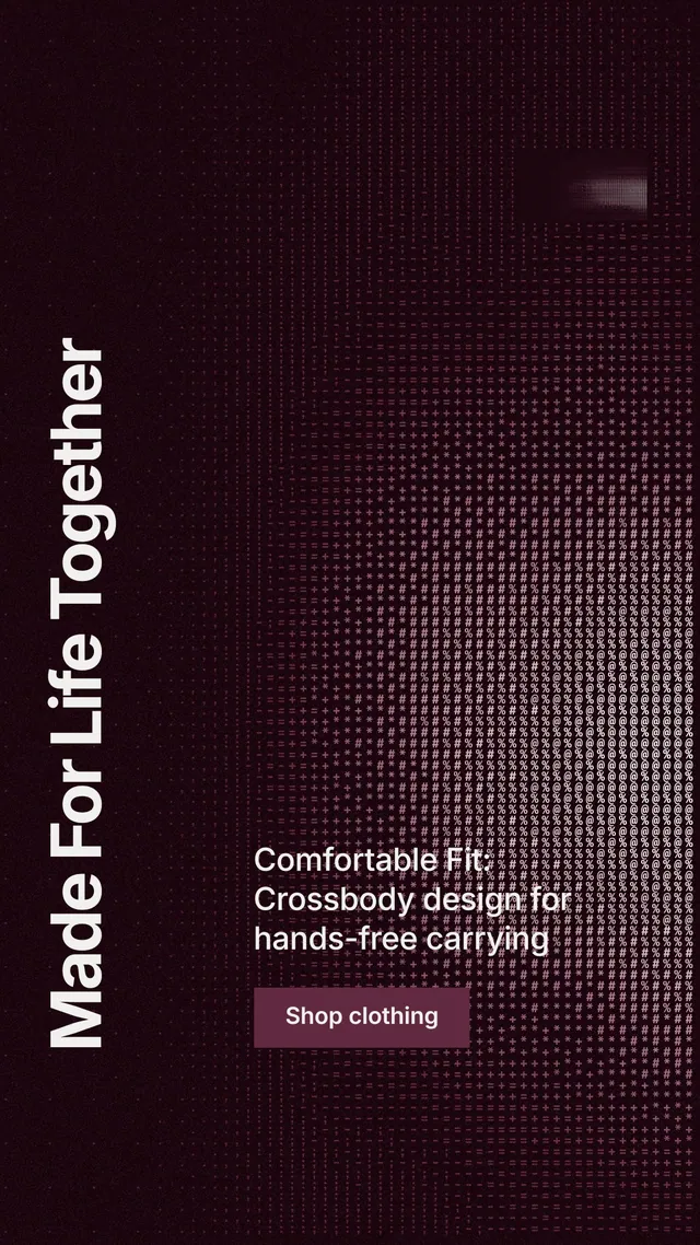 Instagram story for By Teddy: "Made For Life Together". Swiss style, vertical layout, dark palette in black, red, grey.