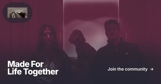 Social ad for By Teddy: "Made For Life Together". Ink sticker style, image led layout, dark palette in pink, black, grey.