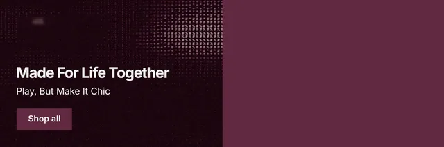 X header for By Teddy: "Made For Life Together". Swiss style, bottom layout, dark palette in red, black.