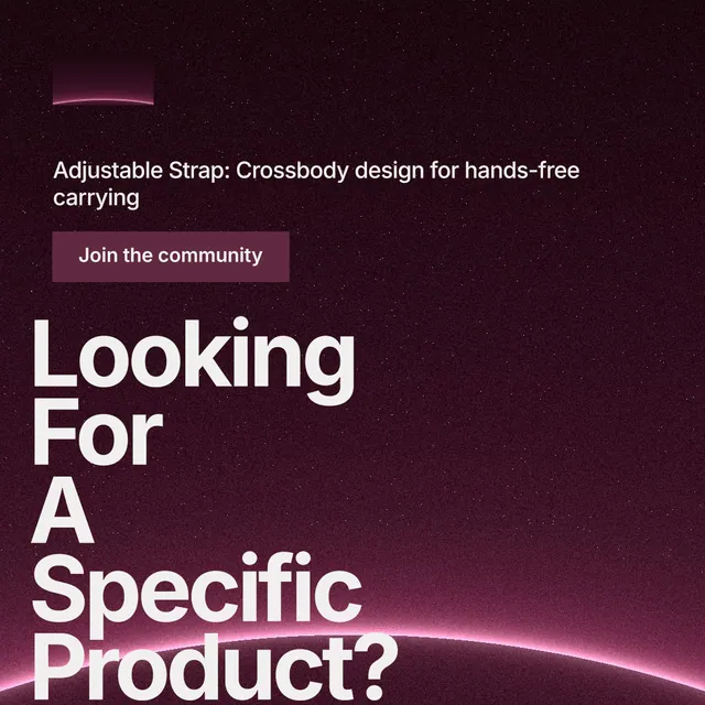 Instagram post for By Teddy: "Looking For A Specific Product?" Swiss style, oversized layout, dark palette in black, pink, red.
