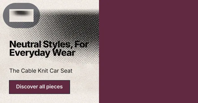 Social ad for By Teddy: "Neutral Styles, For Everyday Wear". Ink sticker style, bottom layout, dark palette in red, orange, grey.