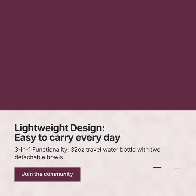 Instagram post for By Teddy: "Lightweight Design: Easy to carry every day". Swiss style, bottom layout, light palette in red, grey.