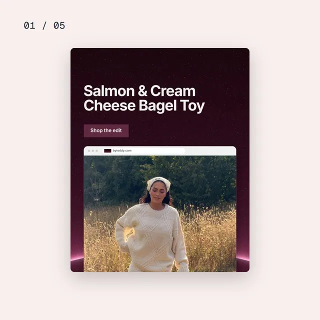 Video for By Teddy. Ad flipbook, 7.5 s, light palette.