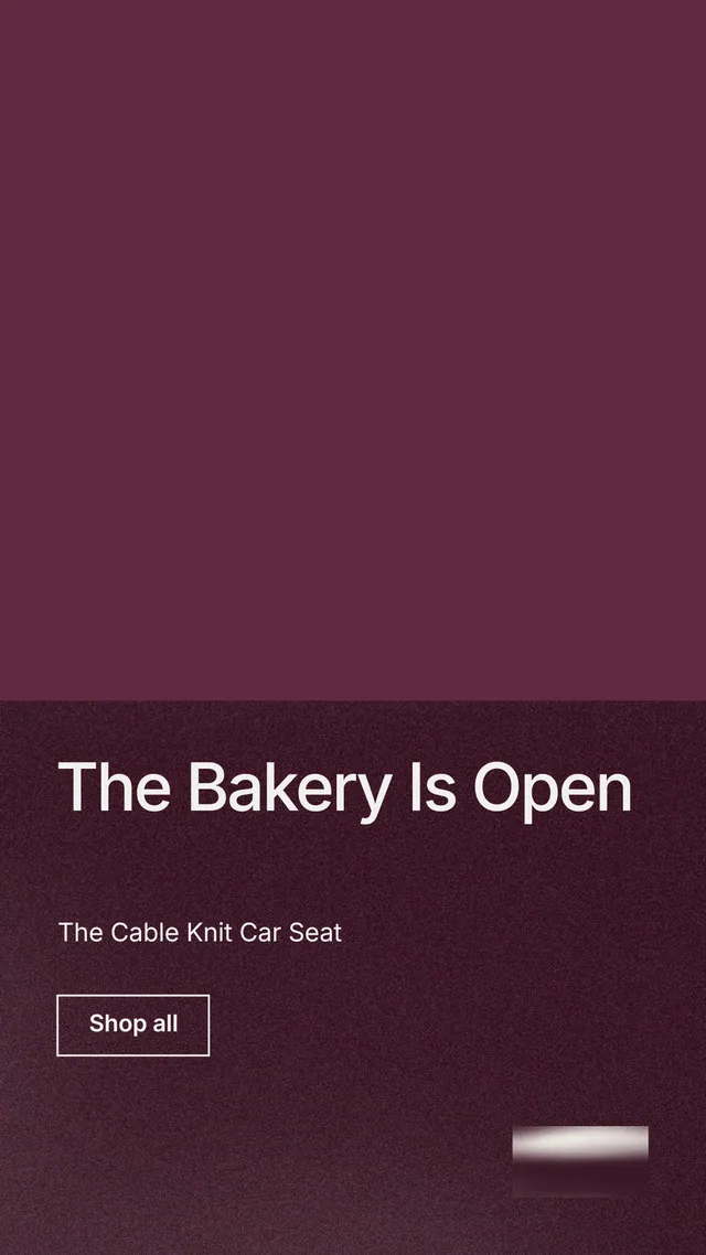 Instagram story for By Teddy: "The Bakery Is Open". Cyanotype style, bottom layout, dark palette in red.
