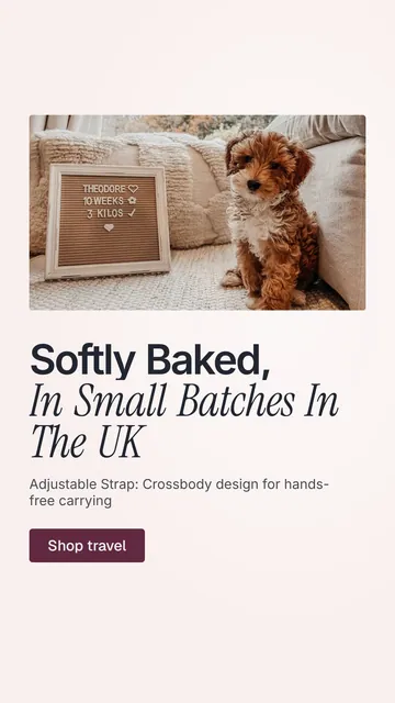 Video for By Teddy: "Softly Baked, In Small Batches In The UK". Doc motion loop, 7.0 s, light palette.