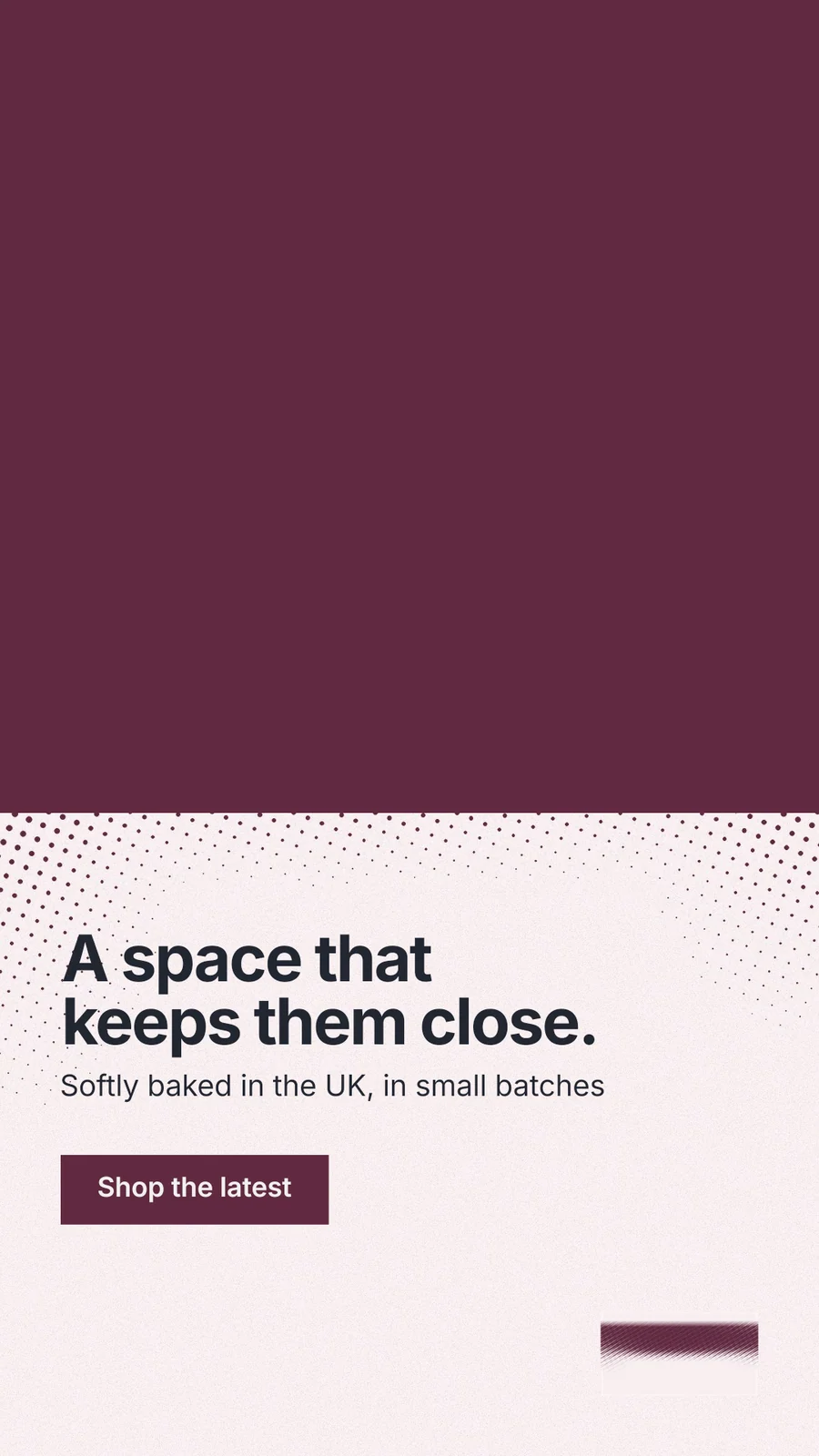 Instagram story for By Teddy: "A space that keeps them close." Swiss style, bottom layout, light palette in red, white.
