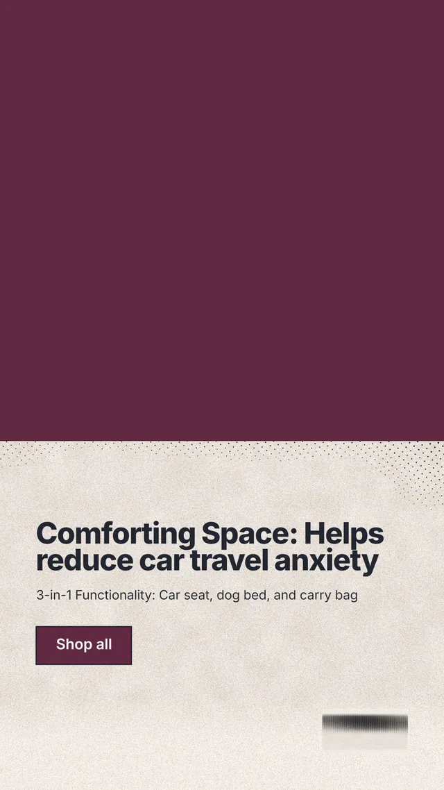 Instagram story for By Teddy: "Comforting Space: Helps reduce car travel anxiety". Ink sticker style, bottom layout, light palette in red, orange.