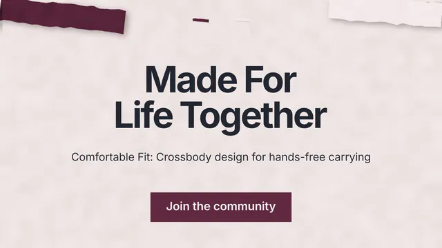 Landscape graphic for By Teddy: "Made For Life Together". Swiss style, centred layout, light palette in red, grey, white.