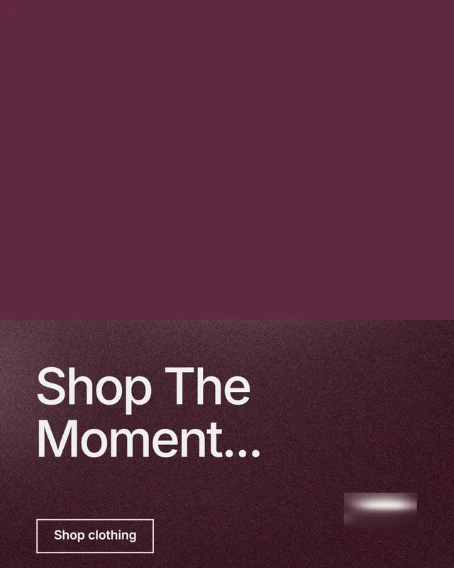 Instagram portrait post for By Teddy: "Shop The Moment..." Cyanotype style, bottom layout, dark palette in red.