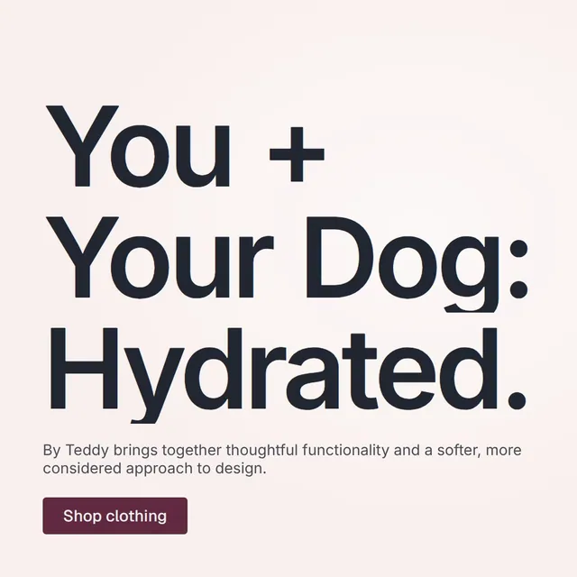 Video for By Teddy: "You + Your Dog: Hydrated.". Doc motion loop, 7.0 s, light palette.