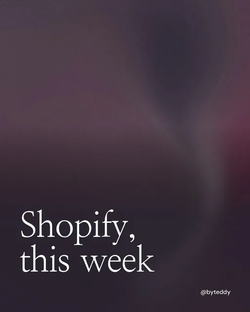 Video for By Teddy: "Shopify, this week". Shader loop, 6.0 s, dark palette.